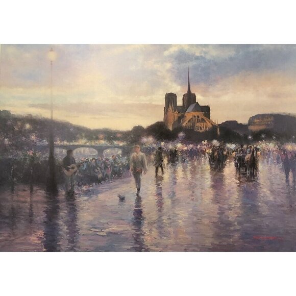 30"x25 Signed Numbered Limited Edition Print of ETERNAL NOTRE DAME by CHA' HYONG - Picture 2 of 9